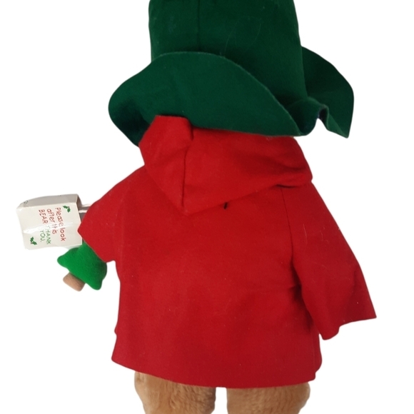 16'' Vintage Sears PADDINGTON BEAR Plush Toy Green Hat Red Coat Teddy - Picture 7 of 10